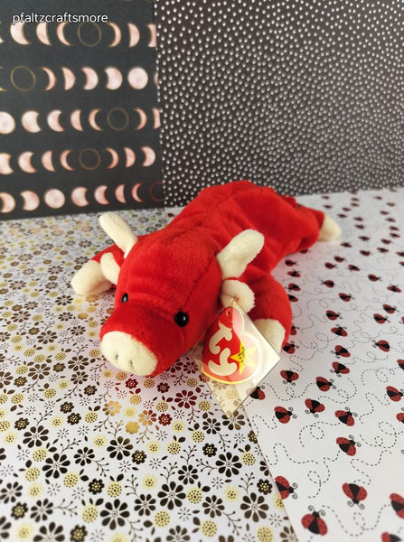 Vintage TY Beanie Baby - Snort, Bull - May 15, 1995 LIKE NEW