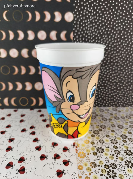 Vintage An American Tail Fievel Goes West Pizza Hut Plastic Cup Tumbler, Nice & Clean