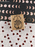 Vintage 2003 Stampin' Up Halloween Pumpkin & Witchy Kitty Cat Rubber Stamp Block