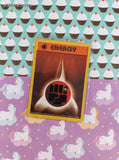 Vintage Common - Shadowless Fighting Energy Base Set Pokemon Card 97/102 - MP/Creased