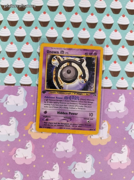 Vintage Uncommon - 1st Edition Unown (M) Neo Discovery Non-Holo Pokemon Card 49/75 - LP