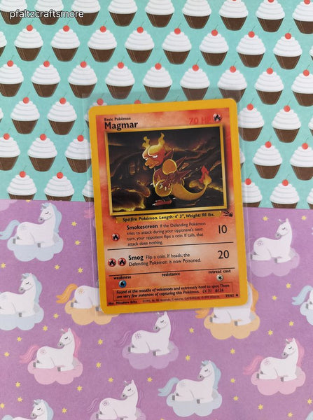 Vintage Uncommon - Magmar Fossil Non-Holo Pokemon Card 39/62 - MP/Creased