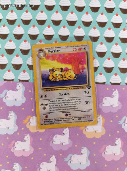 Vintage Uncommon - Persian Jungle Non-Holo Pokemon Card  42/64 - HP/Creased