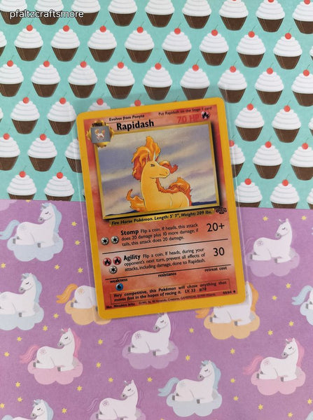 Vintage Uncommon - Rapidash Jungle Non-Holo Pokemon Card 44/64 - MP/Creased