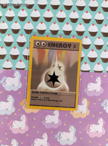 Vintage Uncommon - Double Colorless Energy Base Set 2 Non-Holo Pokemon Card 124/130 - VG (B)