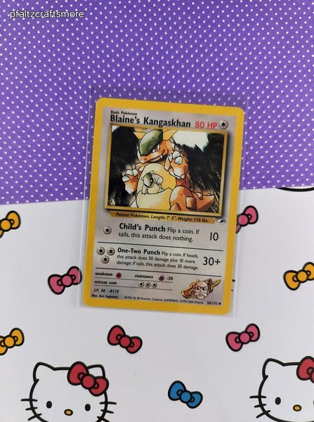 Vintage Uncommon - Blaine's Kangaskhan Gym Heroes Non-Holo Pokemon Card 36/132 - VG