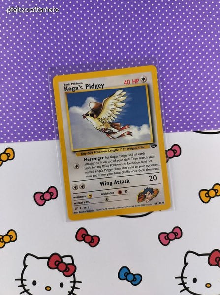 Vintage Uncommon - Koga's Pidgey Gym Challenge Non-Holo Pokemon Card 49/132 - VG