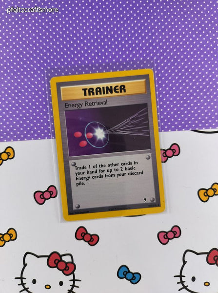 Vintage Uncommon -Energy Retrieval Legendary Non-Holo Pokemon Card 107/110 - MP/Creased