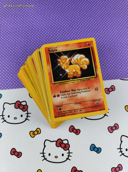 Vintage 1990's Bulk Pokemon Card Lot, 91 Common WOTC Cards No Duplicates