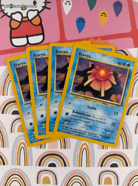 Vintage Common - Set/4 Staryu Neo Revelation Pokemon Cards 56/64 - LP