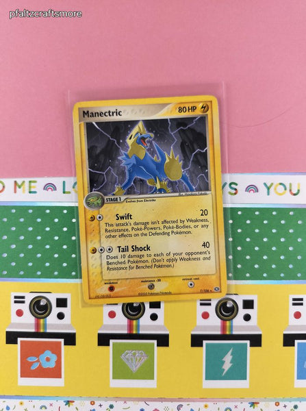 Vintage Rare - Manectric EX Emerald Non-Holo Pokemon Card 7/106 - Damaged