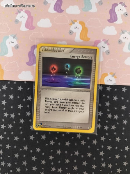 Vintage Uncommon - Energy Restore EX Ruby & Sapphire Non-Holo Pokemon Card 81/109 - LP