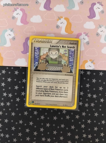 Vintage Uncommon - Lanette's Net Search EX Sandstorm Non-Holo Pokemon Card 87/100 - NM