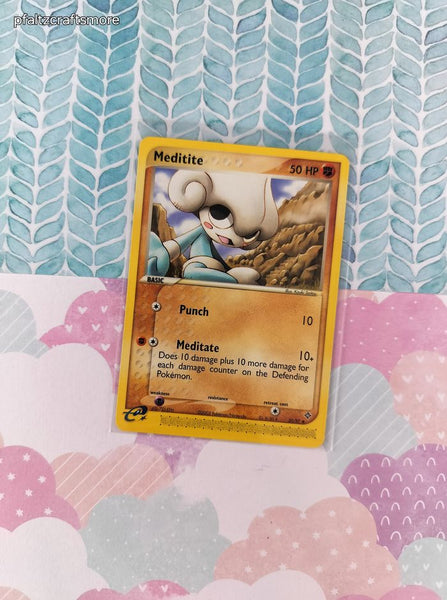 Vintage Uncommon - Meditite ex Dragon Non-Holo Pokemon Card 37/97 - VG