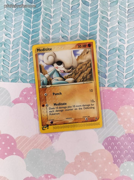 Vintage Uncommon - Meditite ex Dragon Non-Holo Pokemon Card 37/97 - VG (B)