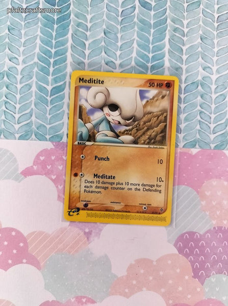 Vintage Uncommon - Meditite ex Dragon Non-Holo Pokemon Card 37/97 - VG (C)