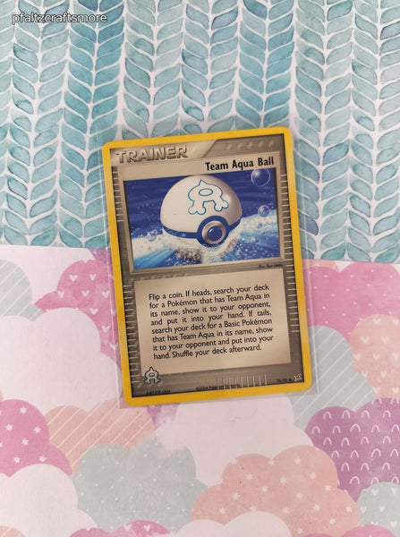 Vintage Uncommon - Team Aqua Ball ex Magma vs Aqua Non-Holo Pokemon Card 75/95 - VG