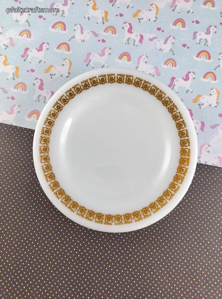 Vintage Pyrex Tableware Tiburon Brown Milk Glass 5.5" Dessert Plates Set/2