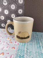 Vintage Otagiri JAPAN American Folk Art Warren Kimble Bunny Rabbit Ceramic Mug, Like New
