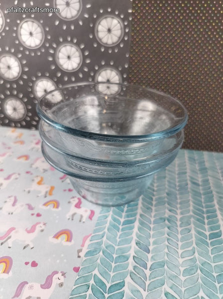 Vintage Fire King Sapphire Blue Philbe Custard Bowls Set/3, Nice & Clean