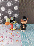Vintage 1990's BC Bronson Cat Clown & Magician Figurines Set/2