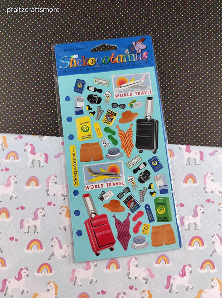 Vintage Stickopotamus Stickers, "World Travel", 1 Sheet New & Sealed