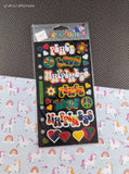 Vintage Stickopotamus Stickers, "Groovy Peace Love Happiness" SHINY, 1 Sheet New & Sealed