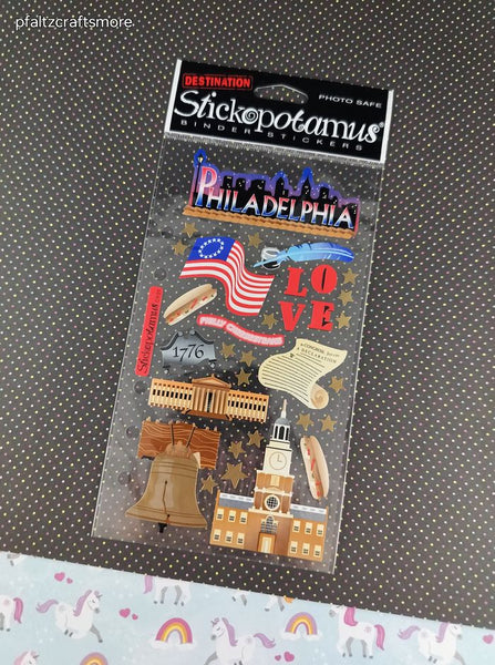 Vintage Stickopotamus Stickers, "Philadelphia Love", 1 Sheet New & Sealed