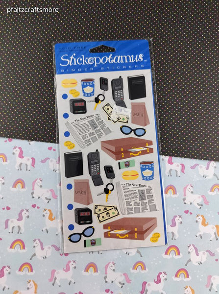 Vintage Stickopotamus Stickers, "Working Businessman", 1 Sheet New & Sealed