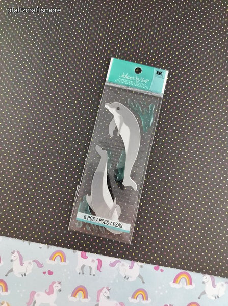 Jolee's Boutique Summer Dolphins 3-Dimensional Sticker Pack, New/Sealed