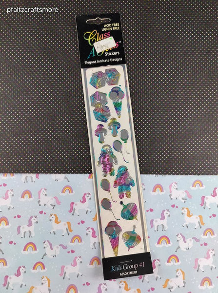 Vintage Class A Peels Iridescent SHINY Rainbow Kids Group #1 Stickers, 1 Sheet New & Sealed