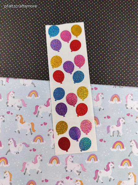 2009  Mrs. Grossman's SHINY Sparkle Balloons Colorful Full Sticker Sheet, Unused