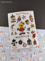 Vintage Suzy's Zoo Various Characters Merry Christmas #9533 Full Sticker Sheet