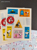 Vintage 1990's Hallmark Peanuts Snoopy Post Office Themed Partial Sticker Sheets Set/4