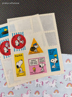 Vintage 1990's Hallmark Peanuts Snoopy Post Office Themed Partial Sticker Sheets Set/4