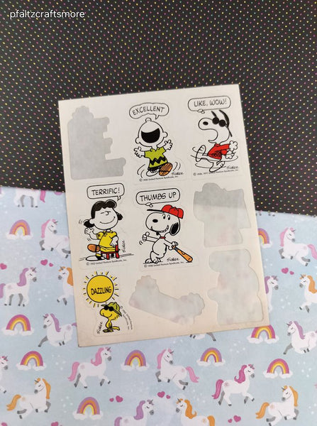 Vintage 1990's Hallmark Peanuts Snoopy Rewards Partial Sticker Sheet