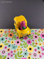 Vintage 1993 Lyons Group Barney the Dinosaur Toy School Bus Figure Miniature Toy