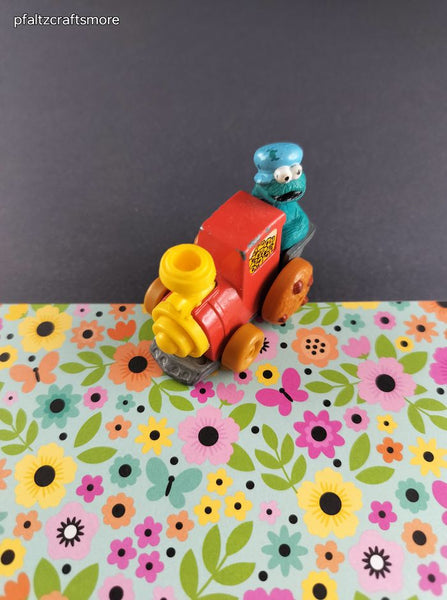 Vintage 1981 Hasbro Muppets Cookie Monster Toy Train Figure Miniature Toy