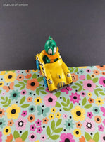 Vintage 1990 Tiny Toon Adventures Plucky Duck Toy Car Figure Miniature Toy