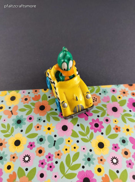 Vintage 1990 Tiny Toon Adventures Plucky Duck Toy Car Figure Miniature Toy