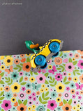 Vintage 1990 Tiny Toon Adventures Plucky Duck Toy Car Figure Miniature Toy