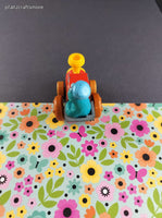 Vintage 1981 Hasbro Muppets Cookie Monster Toy Train Figure Miniature Toy