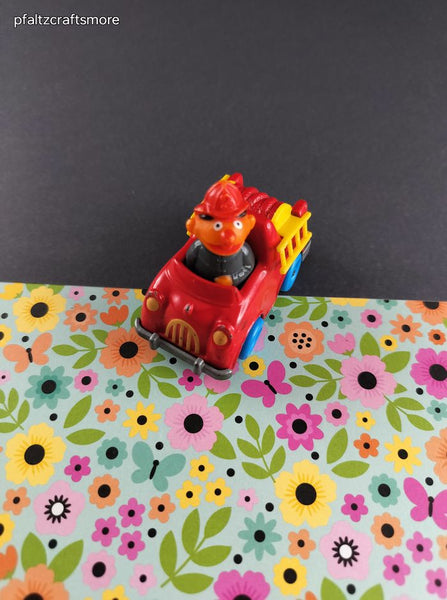Vintage 1981 Muppets Ernie Toy Fire Truck Figure Miniature Toy