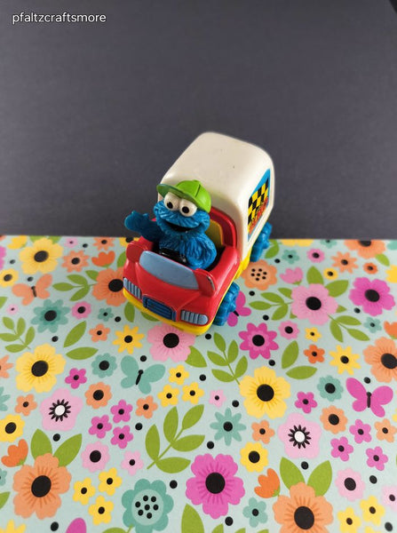 Vintage 1990's TYCO Sesame Street Racing Elmo Toy Car/Van Figure Miniature Toy