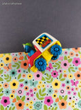 Vintage 1990's TYCO Sesame Street Racing Elmo Toy Car/Van Figure Miniature Toy