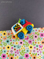 Vintage 1990's TYCO Sesame Street Racing Elmo Toy Car/Van Figure Miniature Toy