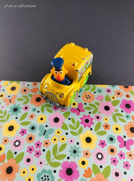 Vintage 1983 Playskool Sesame Street Bert Toy School Bus Figure Miniature Toy