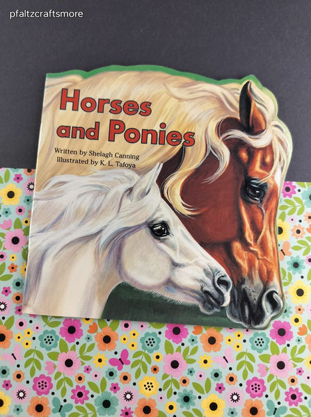 Vintage 1997 Horses and Ponies by Shelagh Canning Storyshapes Softcover