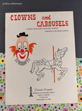 Vintage 1979 Clowns and Carousels Tidewater Originals Counted Cross Stitch Softcover Booklet