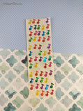 Vintage Sandylion SHINY Rainbow Musical Notes Full Sticker Sheet, Partially Used